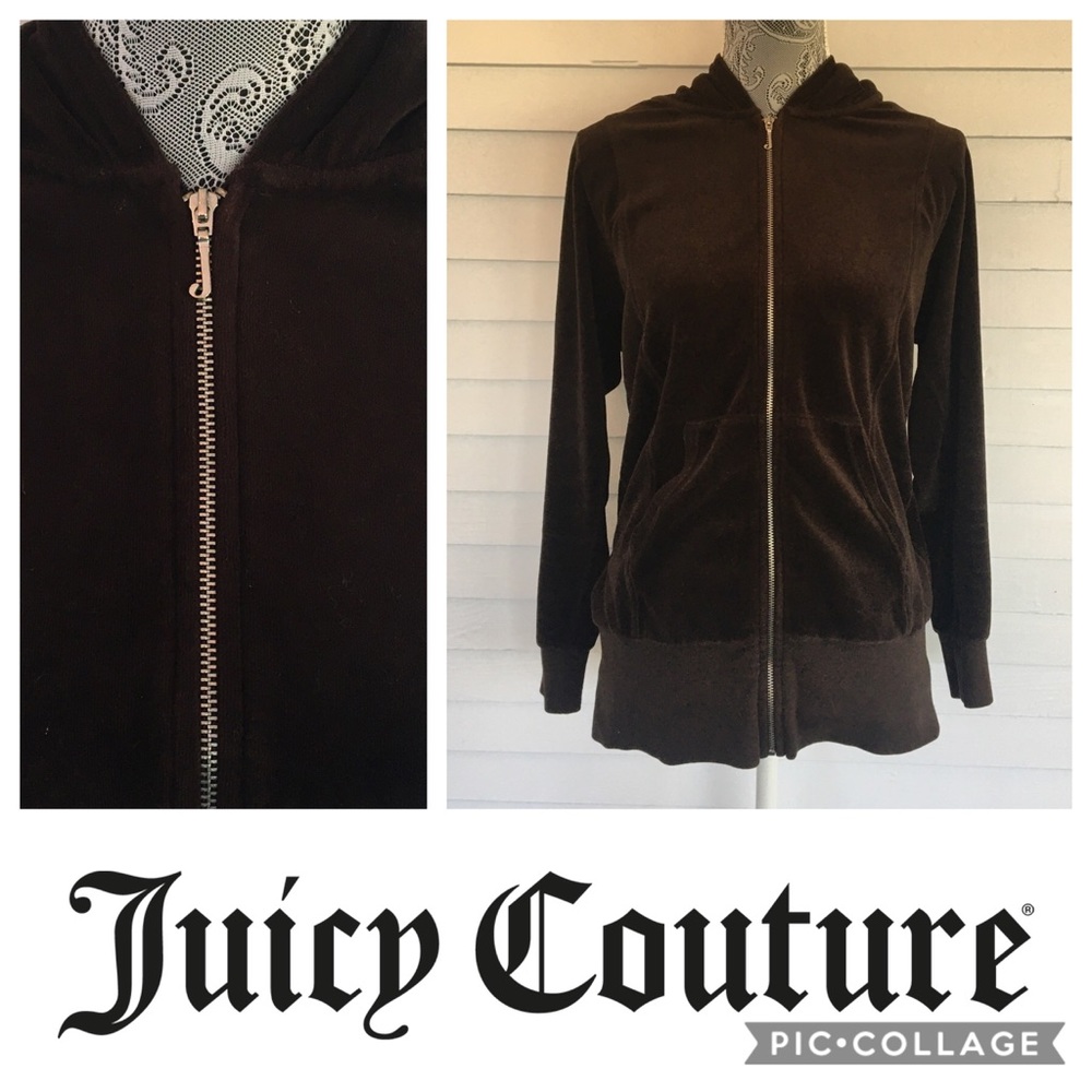 Juicy Couture Brown Hooded Zip—Up